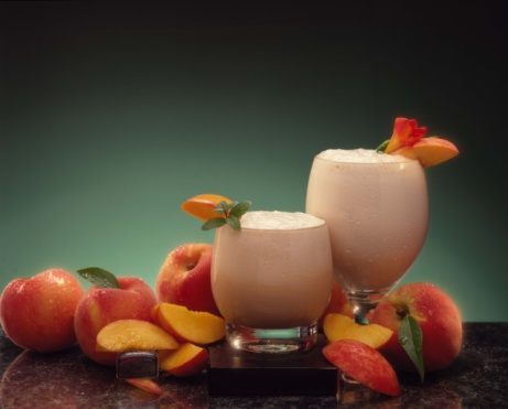 Peach smoothie drinks